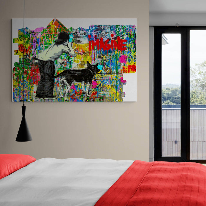 Banksy Imagine Canvas Wall Art - SharpWallArts