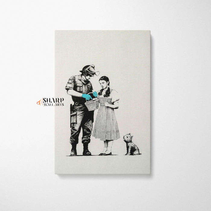Banksy Stop and Search Canvas Wall Art - SharpWallArts