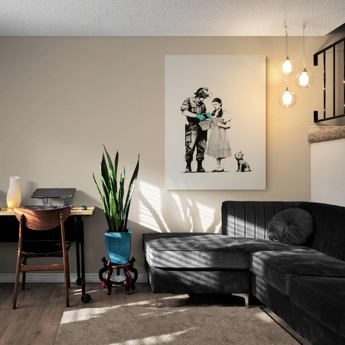 Banksy Stop and Search Canvas Wall Art - SharpWallArts