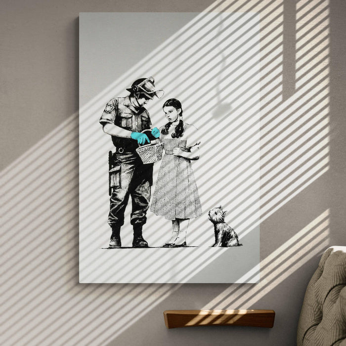 Banksy Stop and Search Canvas Wall Art - SharpWallArts