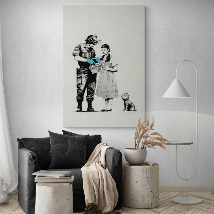Banksy Stop and Search Canvas Wall Art - SharpWallArts