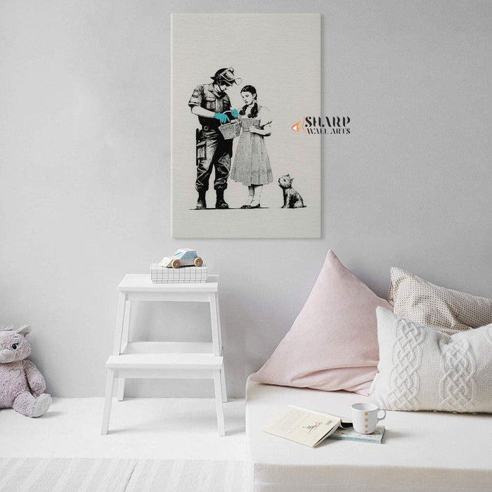 Banksy Stop and Search Canvas Wall Art - SharpWallArts
