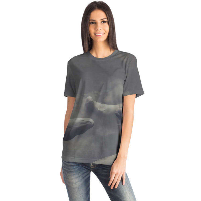 Beluga Dreams Whale Orca Deep Sea Ocean Fantasy Clouds Graphic Tee T-Shirt