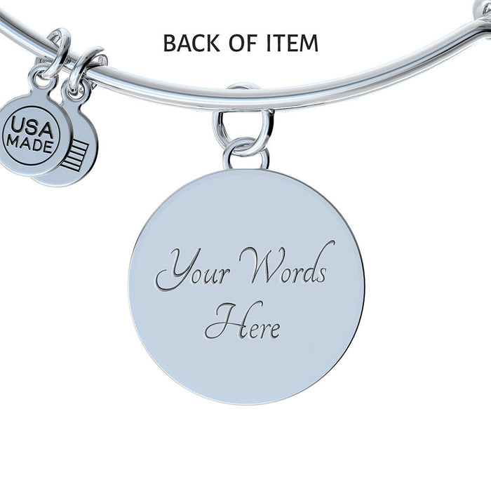 Best Mamma Ever with Red Circle Charm Bangle in Gold & Stainless Steel