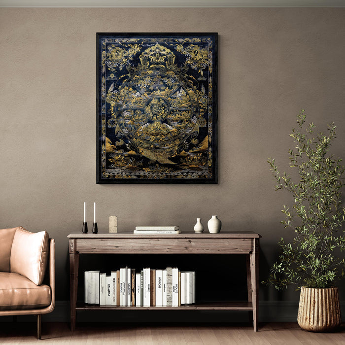 Bhavacakra Wheel of Life Tibetan Nepal Karma Cosmology | Vajrayana Meditation Thangka  Fine Art Print