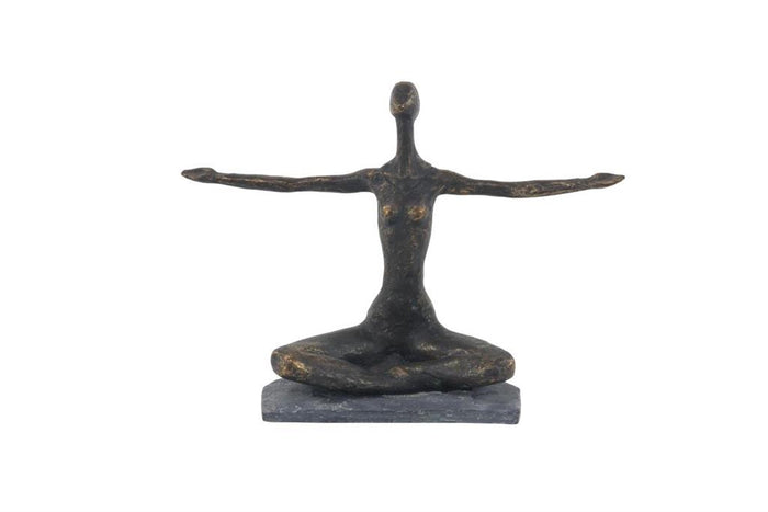 BRASS POLYSTONE YOGA SCULPTURE