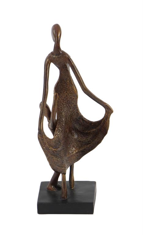 BRONZE POLYSTONE FAMILY SCULPTURE