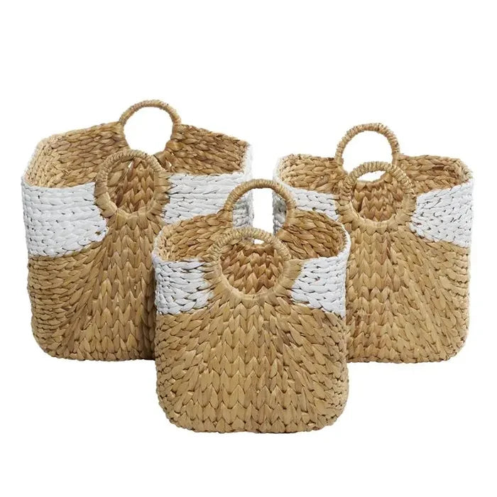 Brown Dried Plant Bohemian Storage Basket