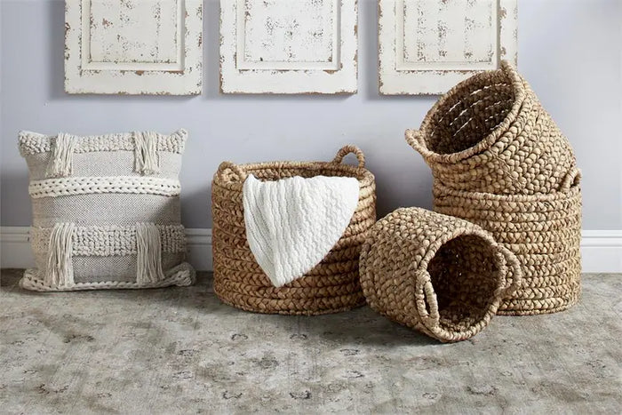 Brown Dried Plant Coastal Storage Basket,