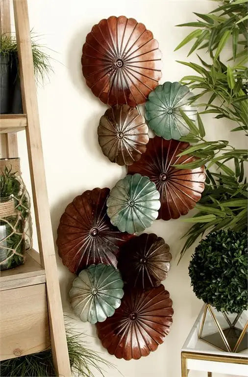 Brown Metal Rustic Floral Wall Decor