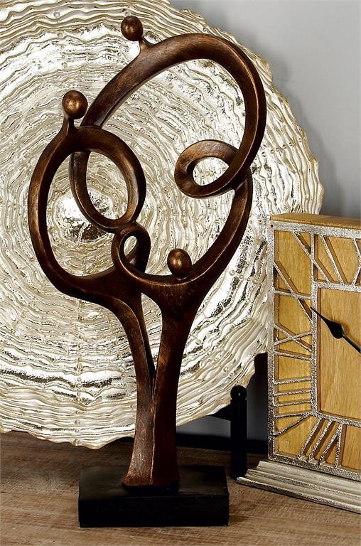 BROWN POLYSTONE FAMILY SCULPTURE