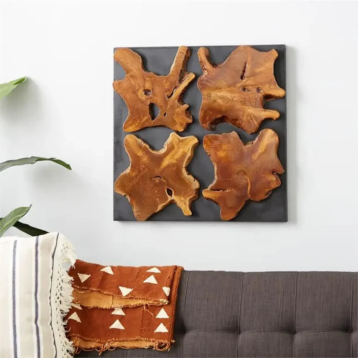Brown Teak Wood Rustic Wall Decor