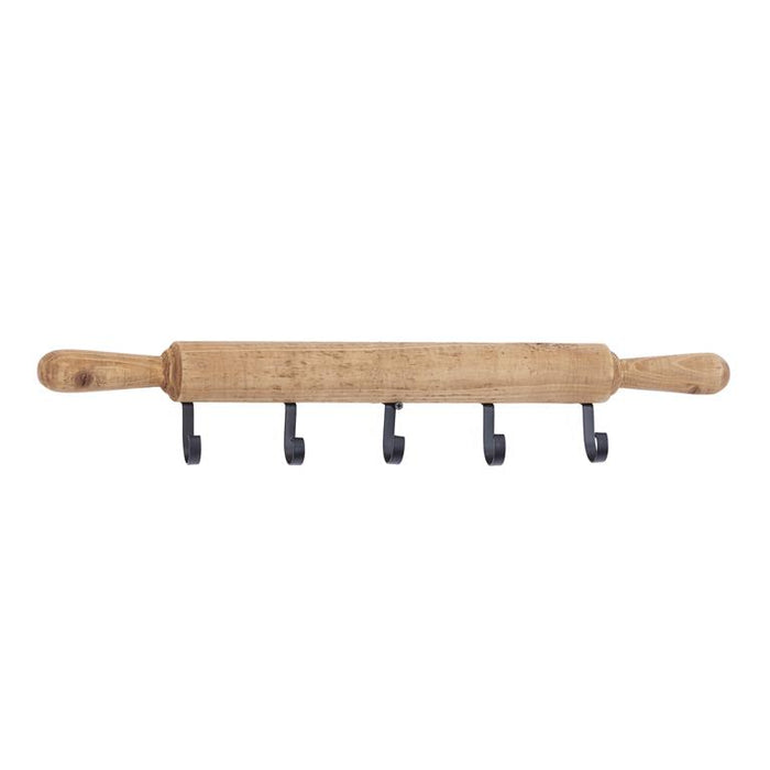 BROWN WOOD 5 HOOKS WALL HOOK