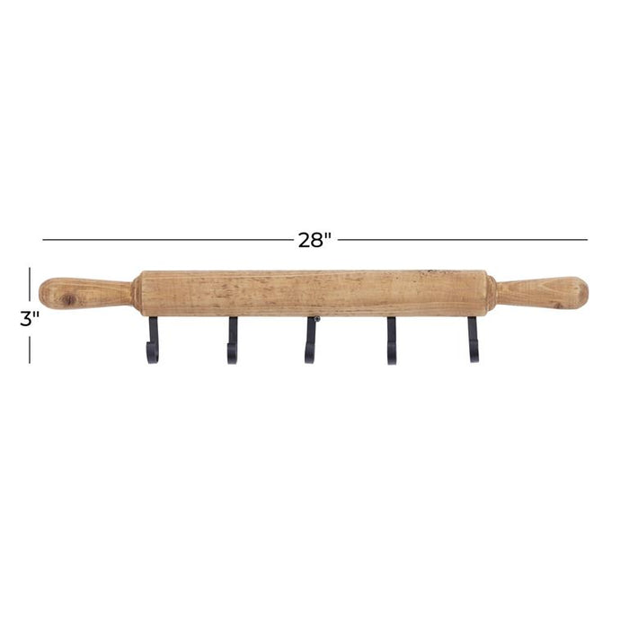 BROWN WOOD 5 HOOKS WALL HOOK