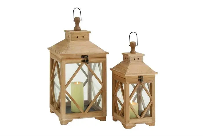 Brown Wood Coastal Lantern,