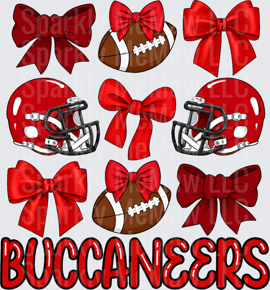 Buccaneers Bows Football Helmet 10x10 UV DTF Sheet