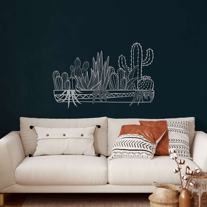Cactus Metal Wall Art - Decor available at Dekadron for $189.90