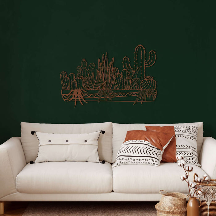 Cactus Metal Wall Art - Decor available at Dekadron for $189.90