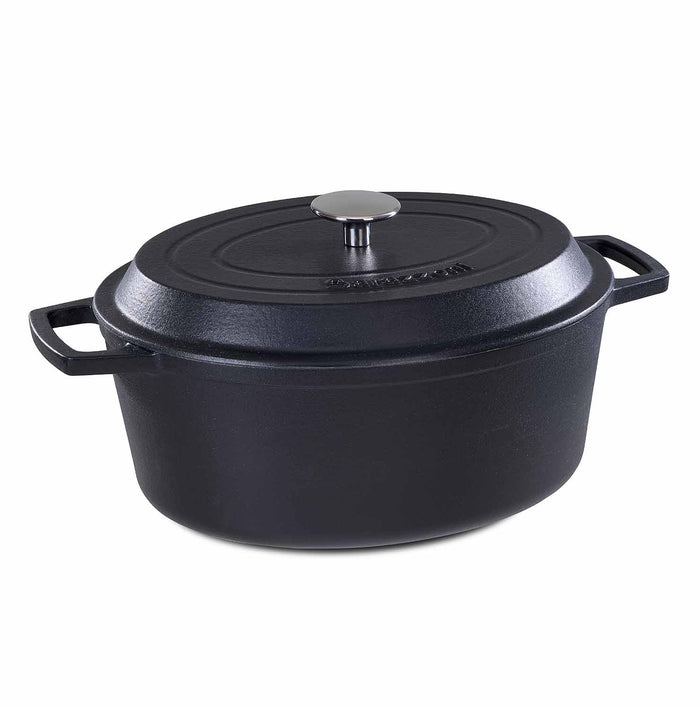 Casseruola ovale con coperchio - nero opaco