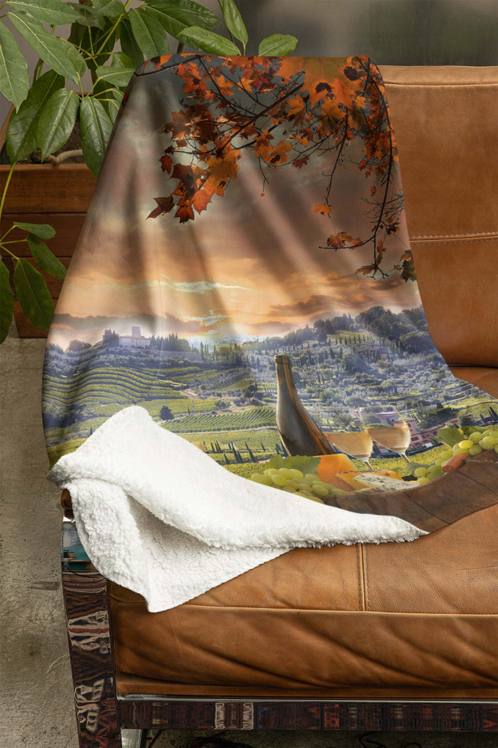 Chianti Tuscany Fleece Blanket - Portrait