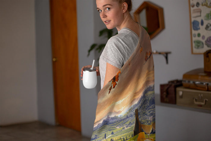 Chianti Tuscany Fleece Blanket - Portrait