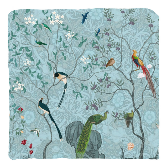 Chinoiserie Cotton Pillows William Morris Aqua Floral