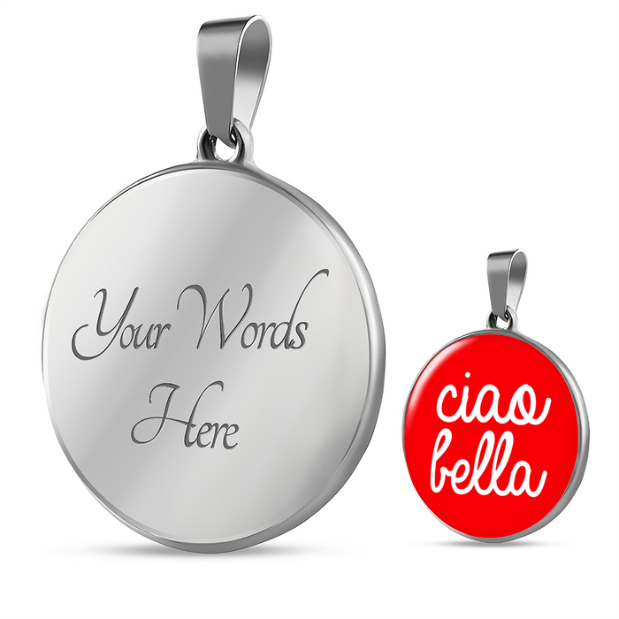 Ciao Bella with Red Circle Pendant Necklace