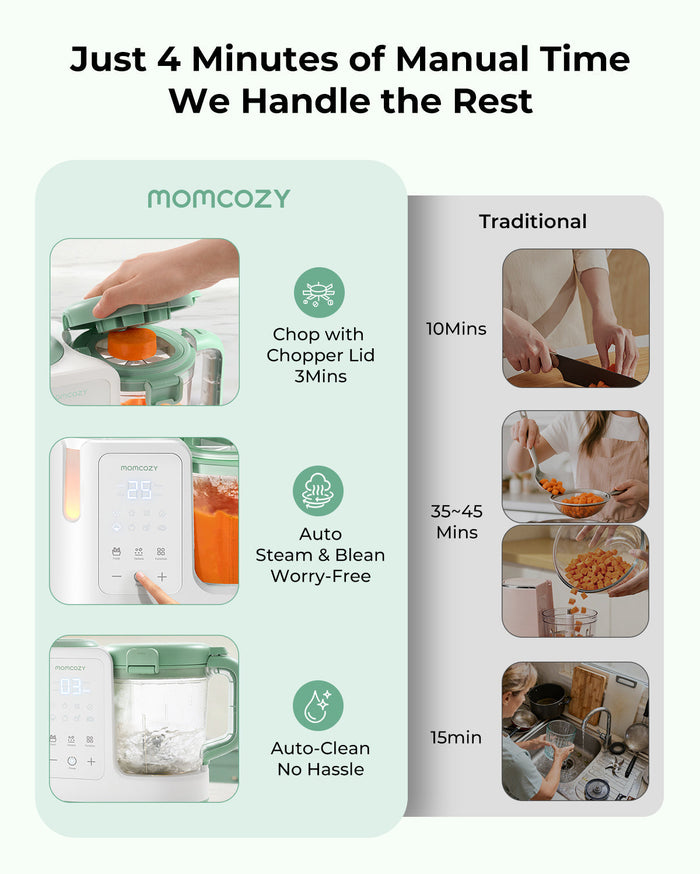 Cook-to-Pouch Bundle: AutoMeal Baby Food Maker + Squeeze Station with 5 Reusable Pouches