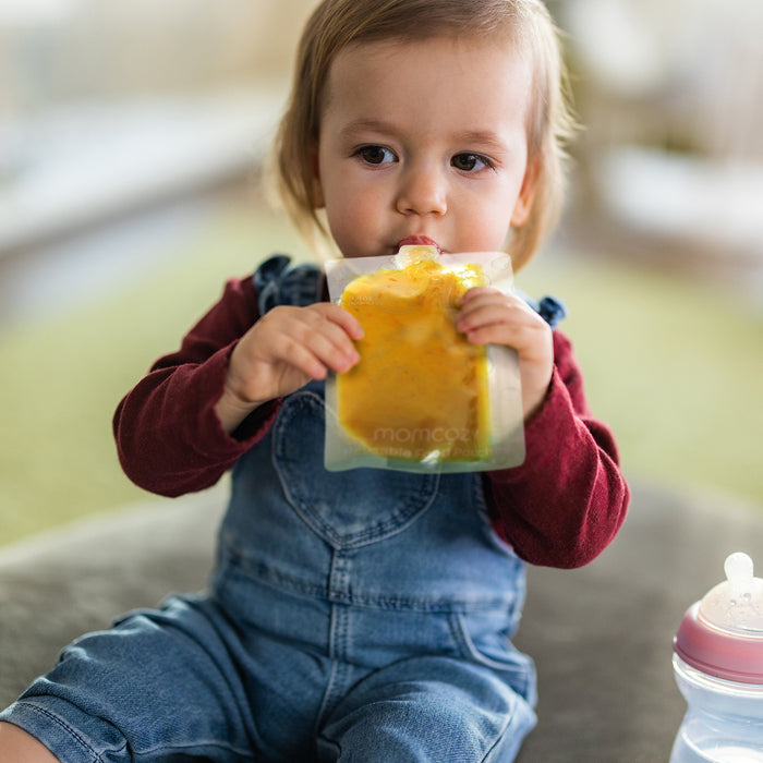 Cook-to-Pouch Bundle: AutoMeal Baby Food Maker + Squeeze Station with 5 Reusable Pouches