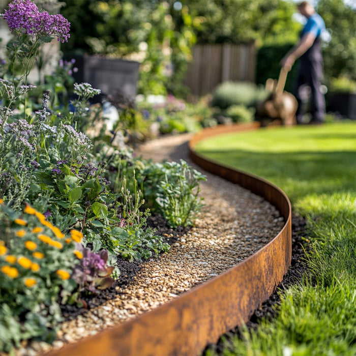 Corten Metal Lawn Edging Garden Border Roll - 5m / 10m