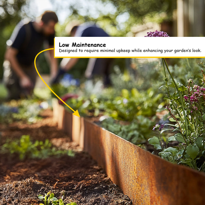 Corten Metal Lawn Edging Garden Border Roll - 5m / 10m