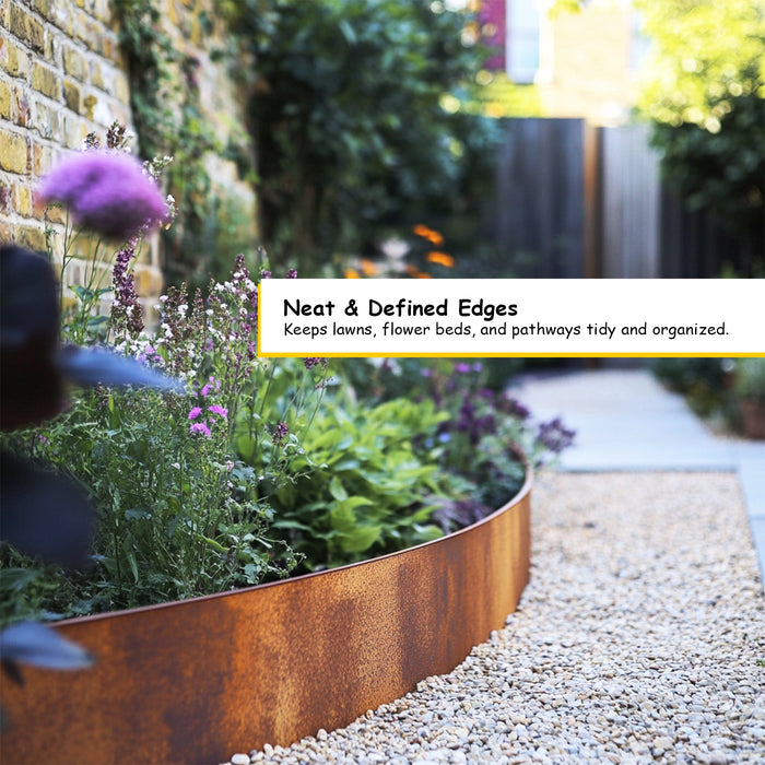 Corten Metal Lawn Edging Garden Border Roll - 5m / 10m