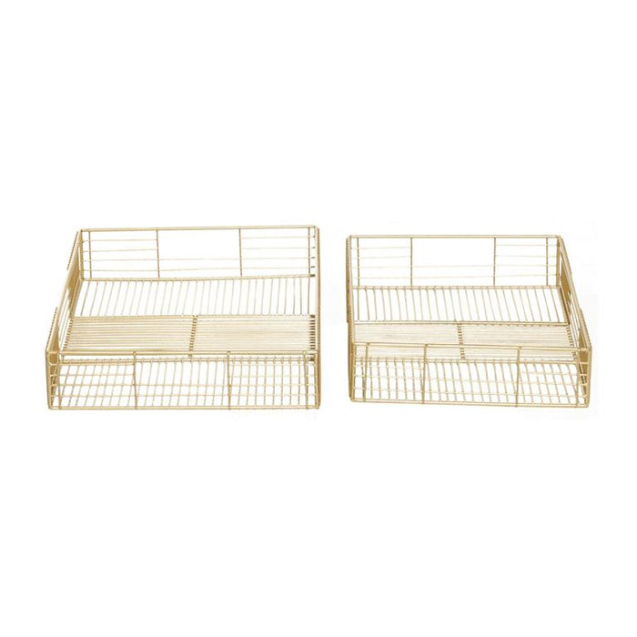 COSMOLIVING BY COSMOPOLITAN GOLD METAL WIRE TRAY