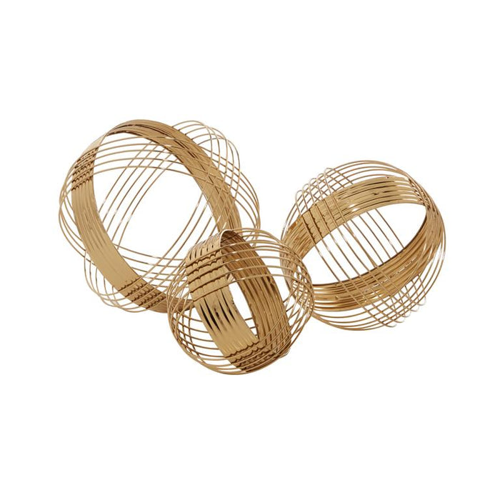 COSMOPOLITAN GOLD METAL GEOMETRIC SCULPTURE