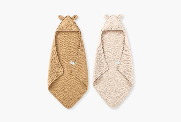 Cotton Muslin Hooded Baby Towel for Newborn to Toddler