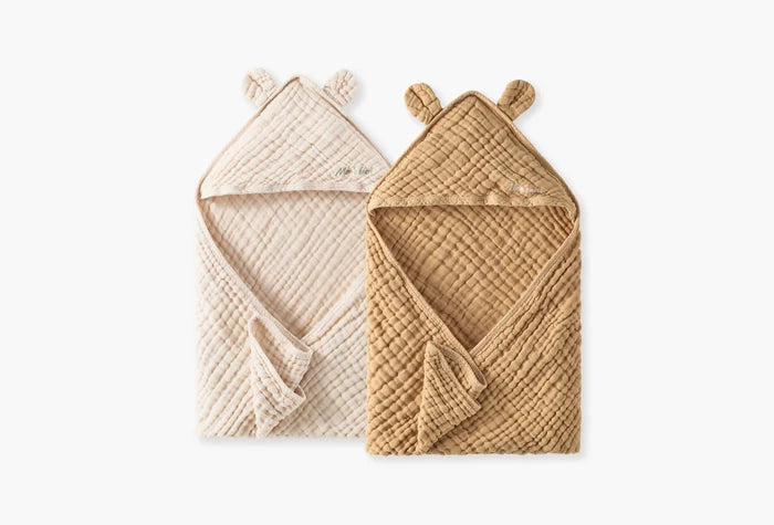 Cotton Muslin Hooded Baby Towel for Newborn to Toddler