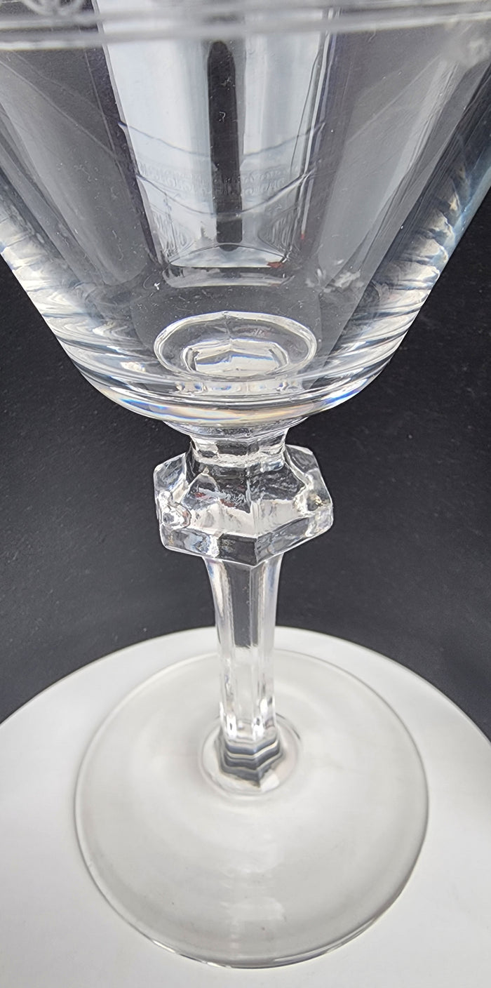 Crystal Etched floral & scrolls 942 wine glass