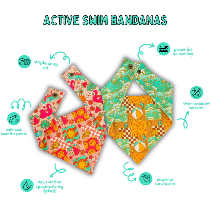 Cute Sea Animals - Active Snap On Bandana (Reversible)