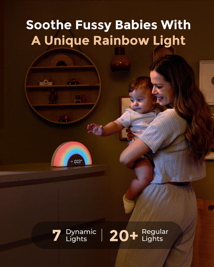 DreamSync Tech™ Smart Baby Sound Machine - Rainbow Light & App Control