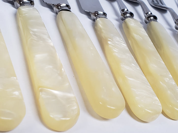 Early Boker Tree Brand Kitchen Flatware with Mother of Pearl Handles