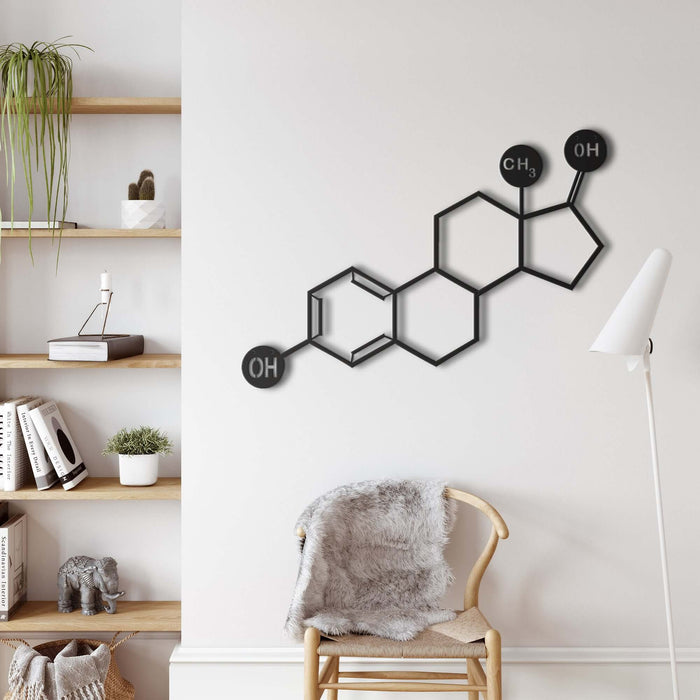 Estrogen Molecule Metal Wall Art - Decor available at Dekadron for $54.90