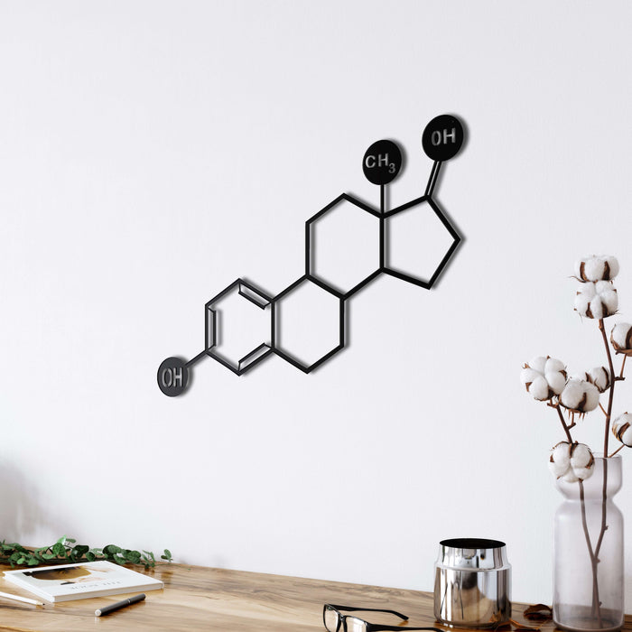 Estrogen Molecule Metal Wall Art - Decor available at Dekadron for $64.90
