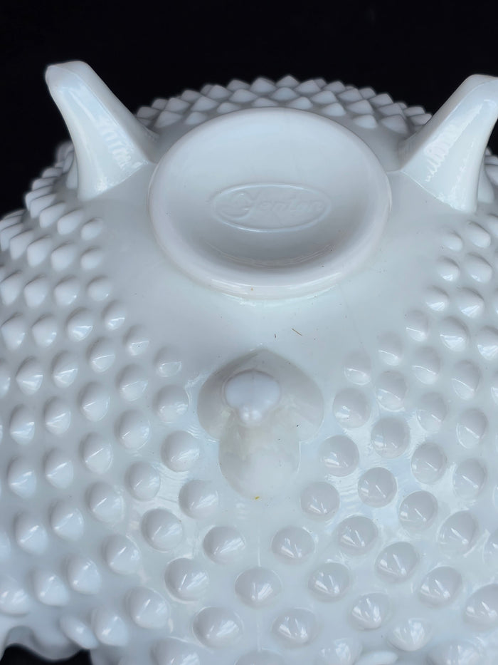Fenton glass ruffled edge  3 leged dish