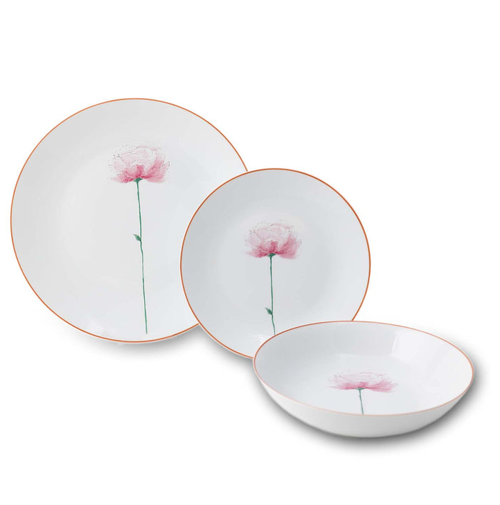Flower Field Rosa - set 3 piatti