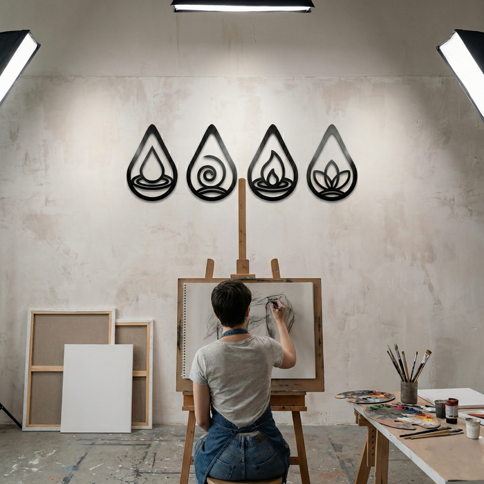 Four Elements Metal Wall Art