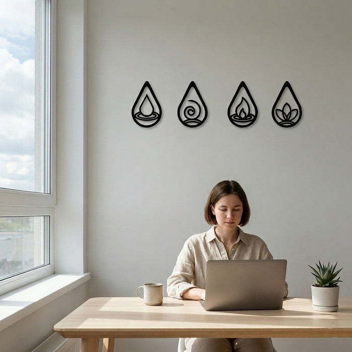 Four Elements Metal Wall Art