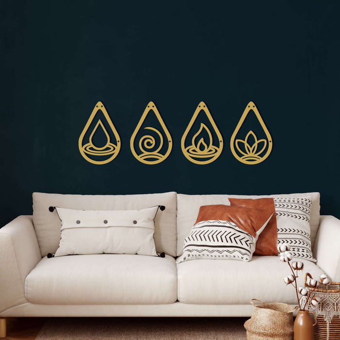 Four Elements Metal Wall Art - Decor available at Dekadron for $74.90