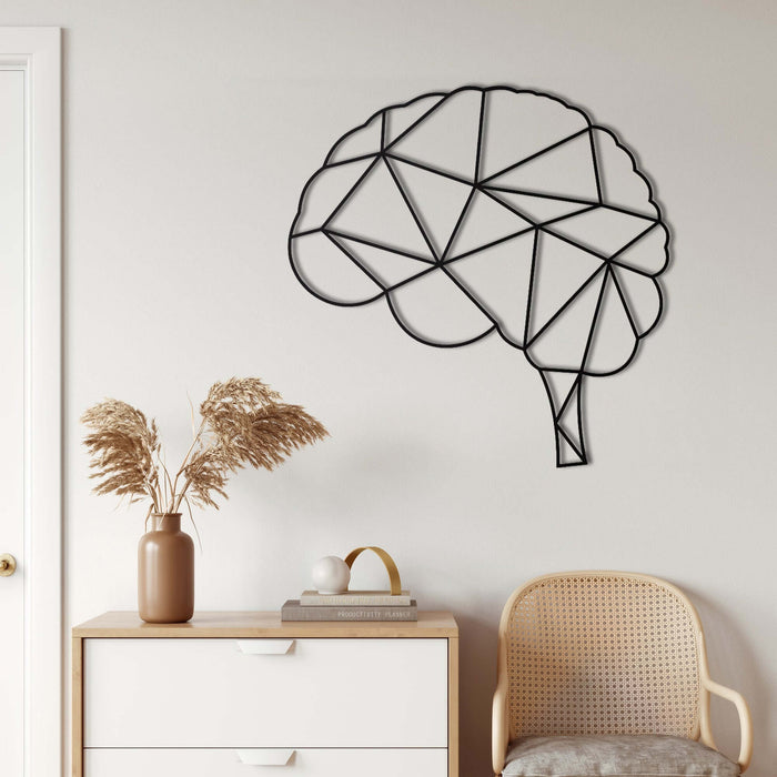 Geometric Brain Metal Wall Art - Decor available at Dekadron for $58.90