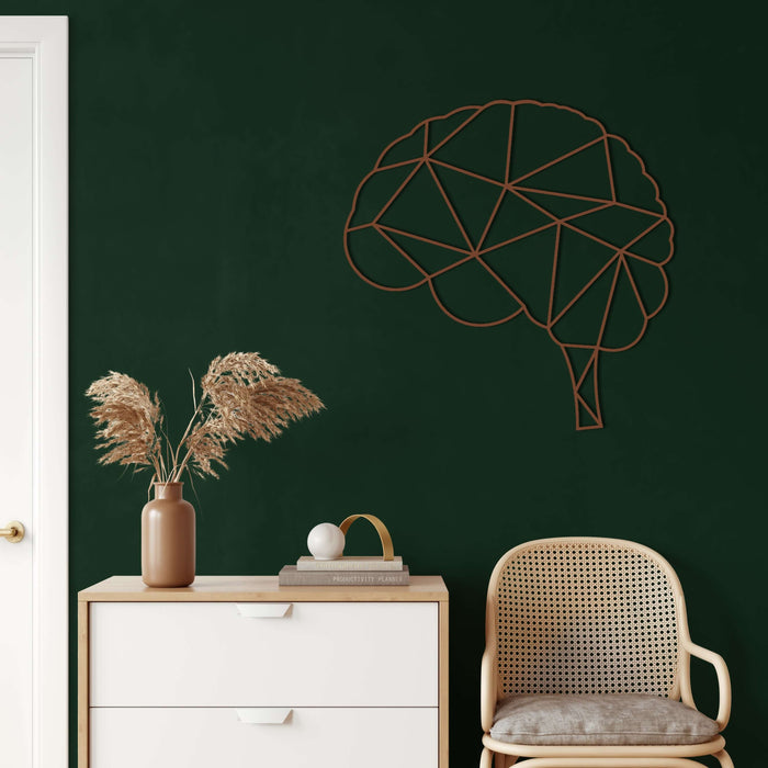 Geometric Brain Metal Wall Art - Decor available at Dekadron for $63.90