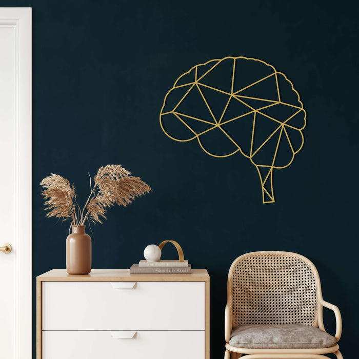 Geometric Brain Metal Wall Art - Decor available at Dekadron for $63.90